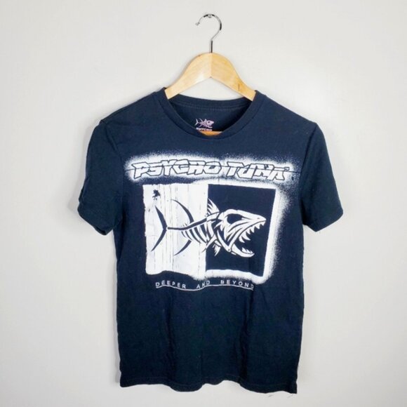 Psycho Tuna Black Graphic Retro Streetwear Urban Tee S - Picture 2 of 8